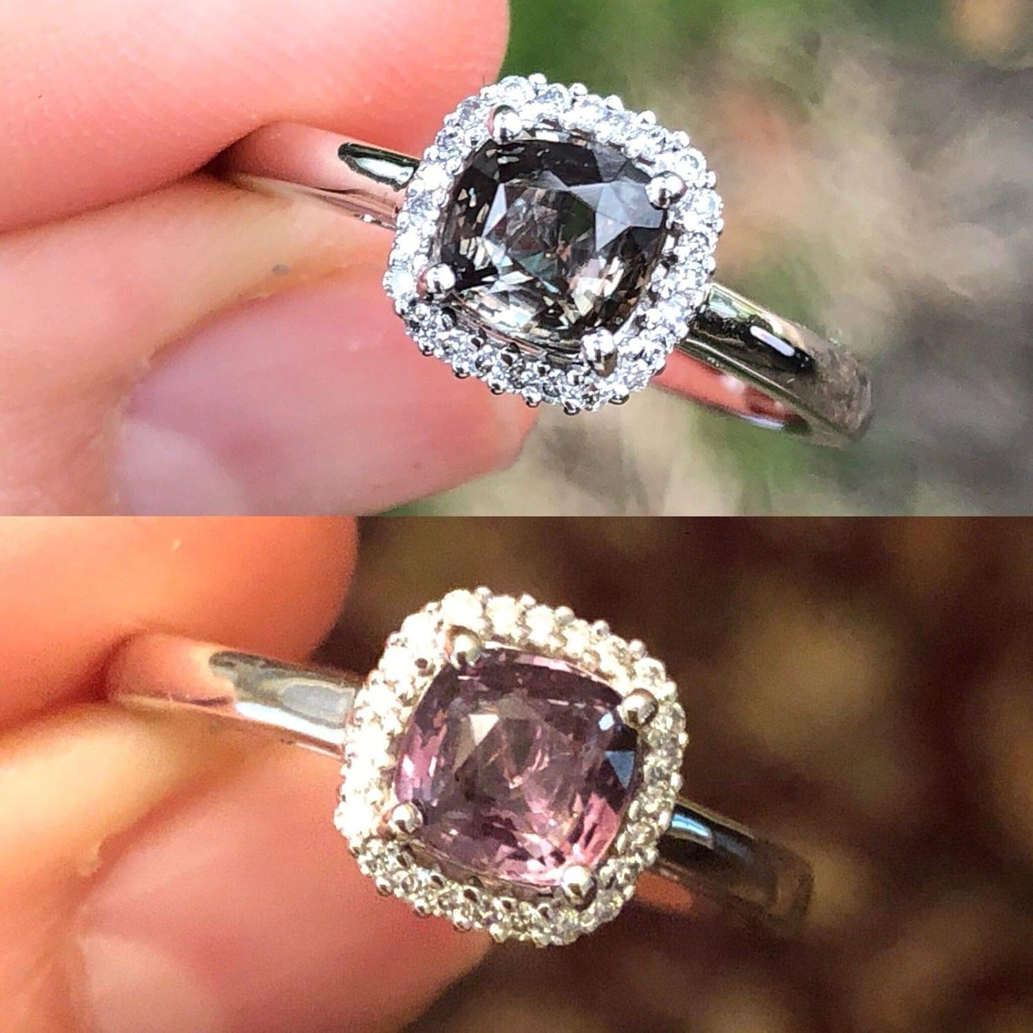 Natural Certified Alexandrite Diamond Ring 1.20 cttw Color Change From Green to