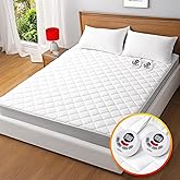 Heated Mattress Pad Queen Size,Dual Controller Electric Mattress Pad with Preheat Functions,Bed Warmer with 12 Heat Settings & 1-12 Hours Auto Shut Off,Machine Washable(60"x80",White)