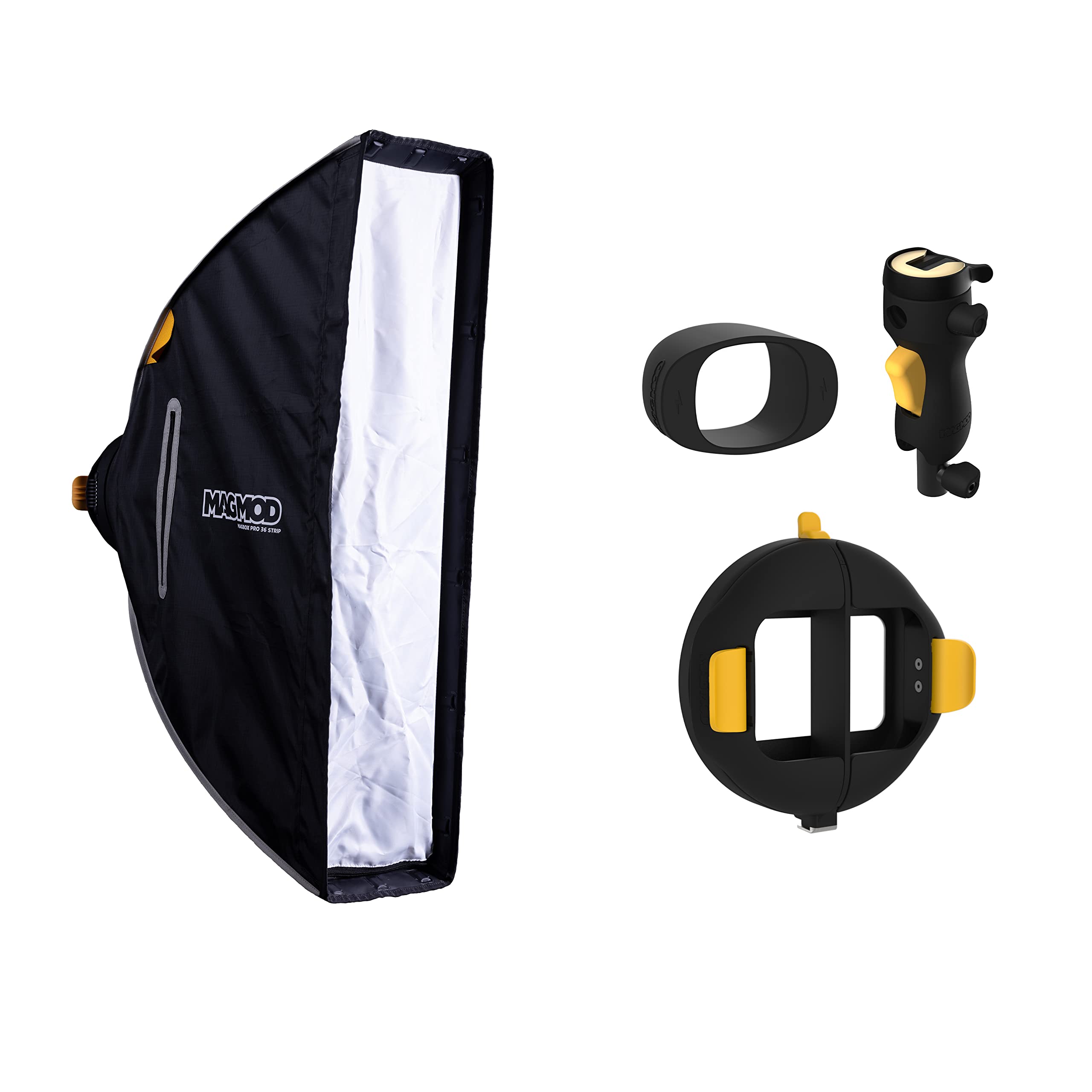 MagMod MagBox Pro 36 Strip Starter Kit Bundle, with MagBox Pro 36 Strip Softbox, MagShoe 2, MagRing2, MagGrip 2, Complete 4 Pc. Softbox Lighting System