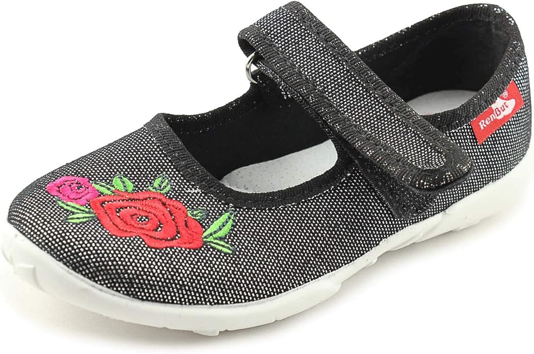 RenBut Girls Mary Jane Canvas Shoes/Slippers
