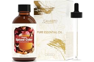 SALUBRITO Spiced Cider Essential Oil, 4 Fl.Oz (120ml) Pure & Natural Fragrance Oils, Fall Scented Oil for Diffuser, Great for Skin, Massage, Candle & Soap Making, Strong Scented Oil
