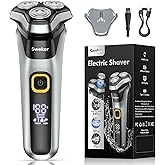 Electric Razor for Men, Rechargeable Electric Shaver with Pop-up Trimmer for Sideburns Trimmer, Wet Dry Cordless Electric Shaver, Travel Lock, IPX6 Waterproof