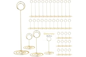Elesunory 36 Pieces Table Number Holders 3 Size Place Card Holder Name Numbers Menu Memo Note Card Picture Photo Holder Clip 