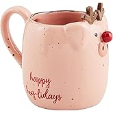 Mud Pie Farm Animal Christmas Mug, Pig, 12 oz