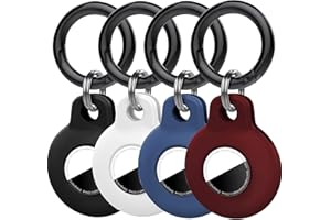 Kanya Silicone Case Compatible with AirTag,4 Pack Soft Anti-Scratch Shockproof Protective Skin Cover Holder with Carabiner fo