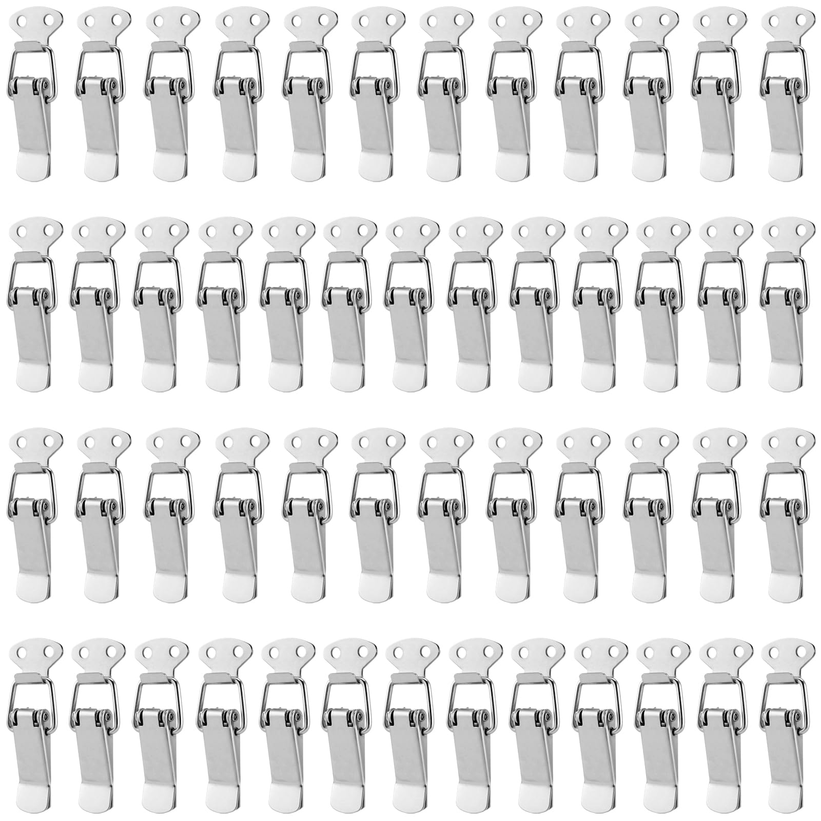 FUNSUEI 50 PCS Spring Loaded Toggle Latch Hasp, Catch Clamp Clips, Toggle Catch Latch Toggle Catch Lock for Toolbox, Case Box, Chest, Drawer, Cabinet