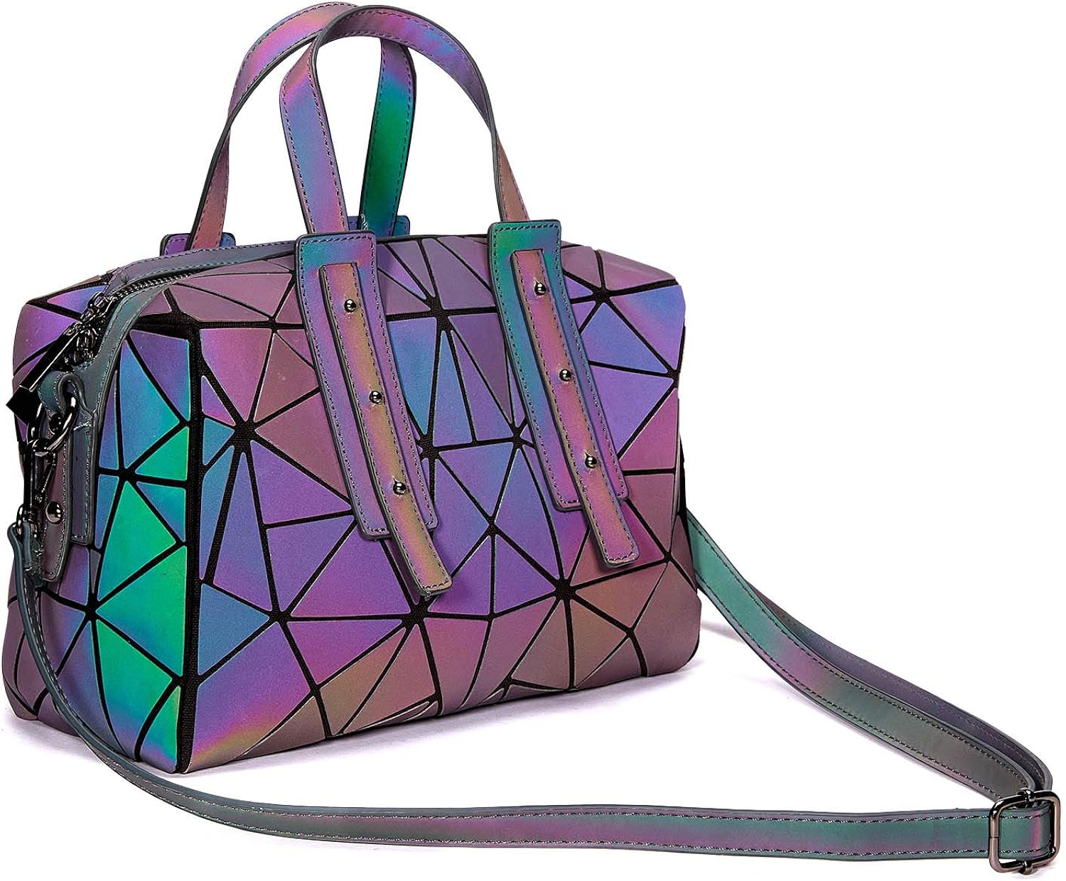 Geometric Handbag Luminous Women Tote Bag Holographich