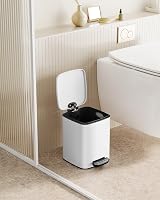 SONGMICS Kitchen Bin 6 L Steel Pedal Trash Bin with Inner Bucket view 2