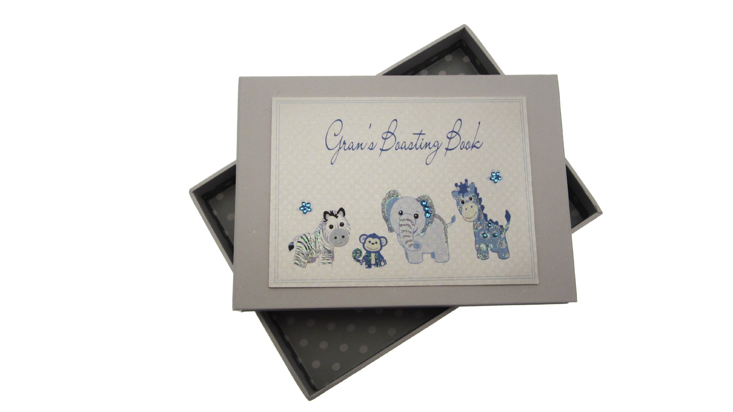 White Cotton Cards Gran's Boasting Book Tiny Photo Album Toys Range (Blue),12.5x17.5x2.5 cm