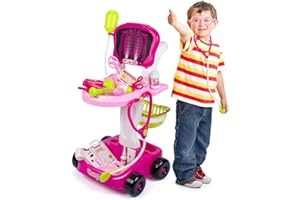 UNIH Doctor Cart Kit for Kids and Toddler, Medical Play Set Realistic with CT X-Ray Toys for Boys Girls