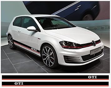 Amazon Com Vw Gti Side Decal Racing Stripes Decal Set Black Red Automotive