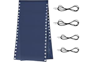 Ostlttyn Zero Gravity Chair Replacement Fabric with Bungee Cord Kit, 17 Inch Wide Repair Cloth with Replacement Cord for Anti Gravity Chairs Outdoor Recliner Patio Lounge Lawn Beach Sling Chair, Blue