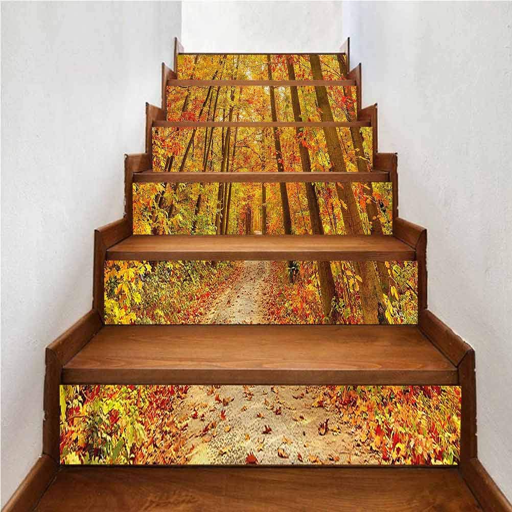 Stair Treads Decals Removable Staircase murals, Fall Pathway in The Wilderness, for