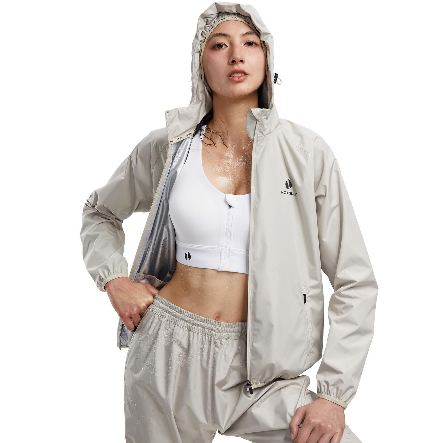 HOTSUIT Sauna Suit Women Machine Washable Sweat Sauna Jacket Pants Anti Rip Sweat Suits for Gym Workout Image