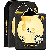 Papa Recipe Bombee Black Honey Mask 10 Pack – Honey & Propolis Sheet Mask with Peat Water for Pore Care, Clarifying & Hydrating Face Mask – Korean Skincare