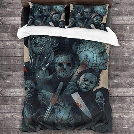 Amazon 寝具キットホラー不思議なキャラクター怖い映画ハロウィンソフト寝具セット 寝具カバーセット オンライン通販