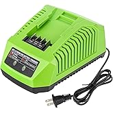 GRVODFRTA 40 Volt Battery Charger Compatible with Greenworks 40V G MAX Battery 29462 29472 29482 2939202 BAF704 Rapid Charger