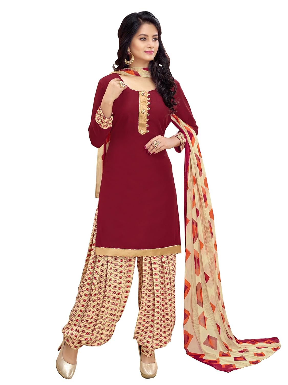 varayu women's crepe un-stitched dress material