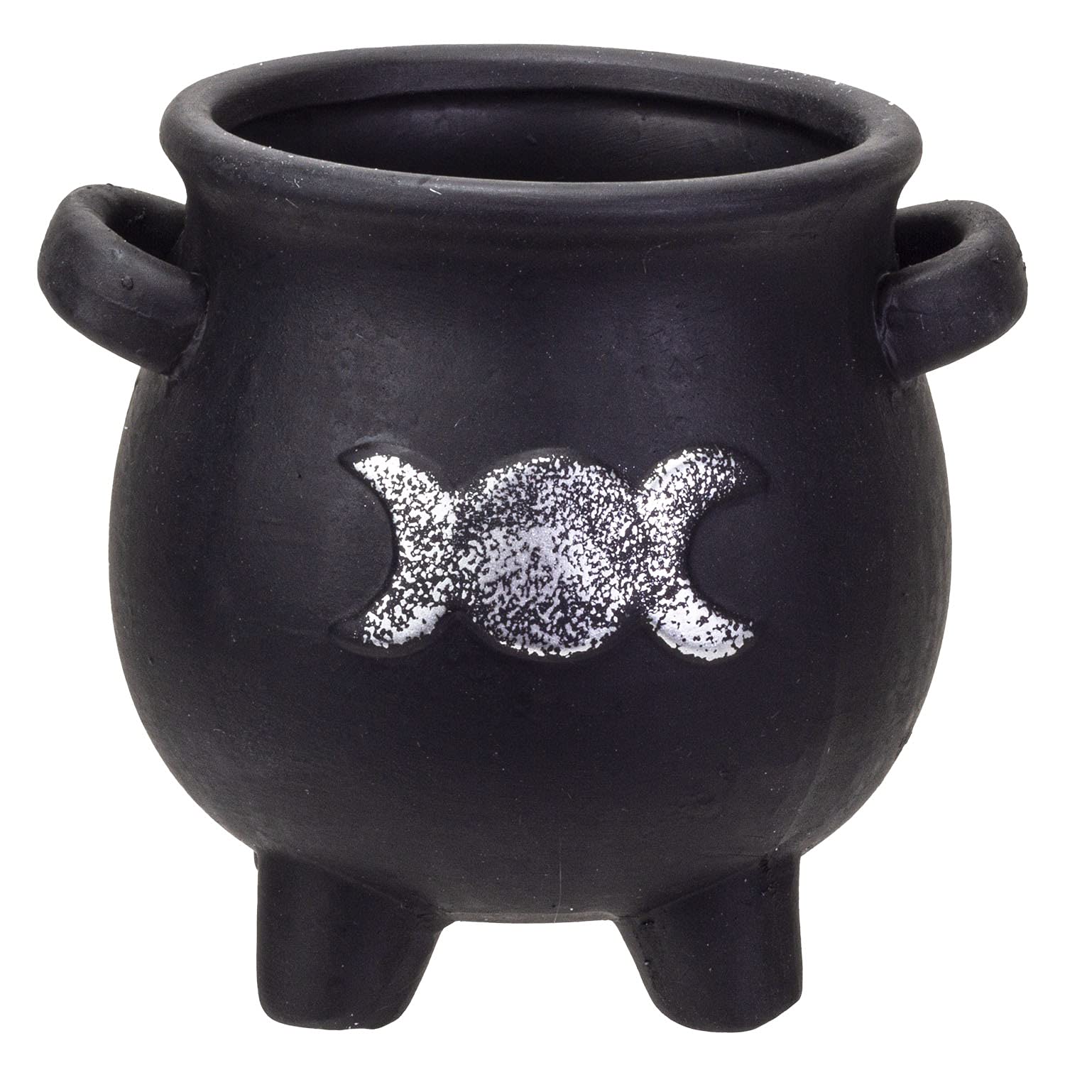 Photo 1 of Pacific Giftware Witches Cauldron Terracotta Planter Pot Candy Holder Tabletop Figurine (Triple Moon)