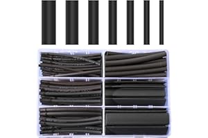 FanLyDao 200Pcs Heat Shrink Tubing Kit 3:1 Ratio Adhesive Lined Marine Grade Heat Shrink Wrap Black