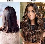 AliLeader Brown Hair Extensions Clip In 20in Synthetic Curly 4 pcs Dark Brown view 5