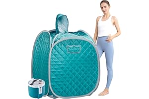 amocane Portable Steam Sauna with 1000W Steam Generator, Personal Foldable Saunas Tent for Home Spa, 60 Minute Timer & Remote Control (L 33.5" x W 32.3" x H 41.7", Green)