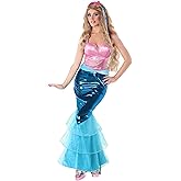 fun shack Mermaid Costume For Women Blue And Pink Womens Halloween Costumes