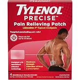 Tylenol Precise Pain Relieving 4% Lidocaine Patches, 4 ct | Large Topical Analgesic Patches, Maximum OTC Strength Lidocaine, Targeted Relief, Shoulder Back &amp; Knee Pain, Unscented