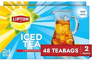 Lipton Unsweetened Iced Tea Bags, Gallon-Sized Zero Calories, 48 Total Tea Bags (24ct - Pack of 2)