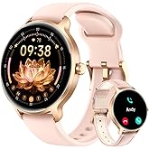 Smart Watch for Women, 1.27" AMOLED Screen Smartwatch with Answer/Make Call for iPhone/Android/Samsung, Fitness Tracker with 120+ Sport Modes, Heart Rate/Sleep/Health Monitor, IP68 Waterproof, 2 Bands