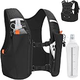 NOOLA Running Vest for Women Men with 2 Pcs 500ml Soft Flask &amp; Phone Holder | Lightweight Hydration Vest, Relective Running Gear, No Bounce Adjustable Fit, Multi Pockets for Marathon, Cycling, Hiking