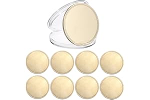OwnMy Set of 8 Blank Challenge Coins for Laser Engraving, 1.6 Inch Engraving Blank Brass Coins with Acrylic Protection Box, Custom Blank Coins Collections for DIY Crafts Metal Stamping Jewelry Making