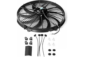 SEBLAFF 16 in Electric Radiator Cooling Fan Assembly Kit 10 S Blades Reversible Push or Pull 3000 CFM 12V Black