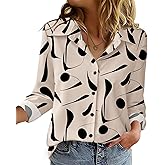 Zeagoo Blouse for Women Dressy Long Sleeve Button Down Shirts Business Casual Outfit Lightweight Solid/Printed Tops