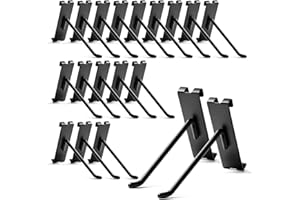 YGPHO Gridwall Hooks 6 Inch, 60 Pack Grid Wall Hooks, Grid Panel Hooks and Hangers, Grid Wall Accessories forRetail, Craft Shows, Home Setup, and Customized Display, Black