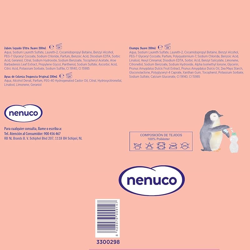 Mochila de caminhada Penguin Baby Pack, com gama completa, colónia, sabonete, champô, 3x200ml