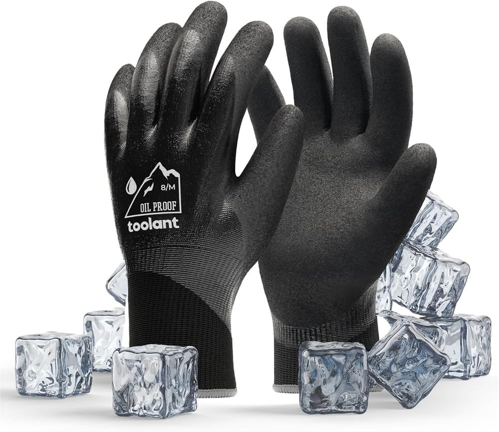 toolant Waterproof Gloves Nitrile Dipped Grip Winter Medium