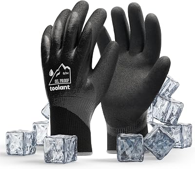toolant Waterproof Gloves Nitrile Dipped Grip Winter Medium