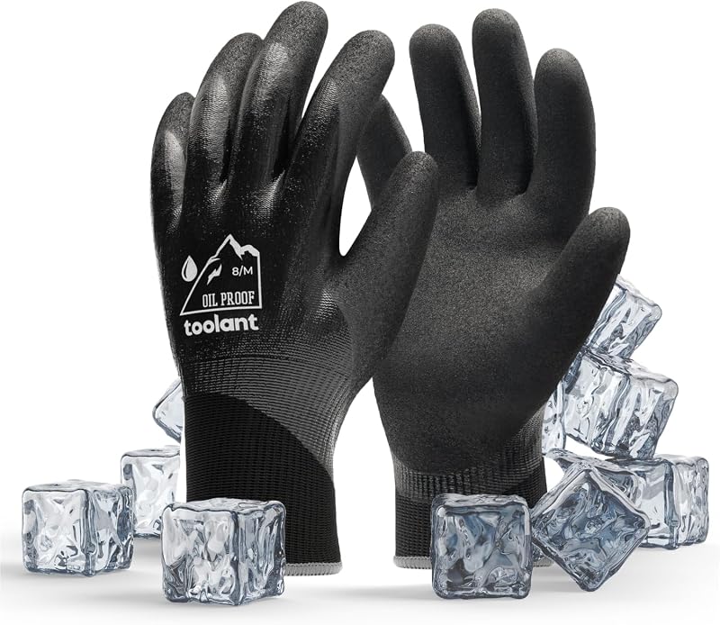 toolant Waterproof Gloves Nitrile Dipped Grip Winter Medium