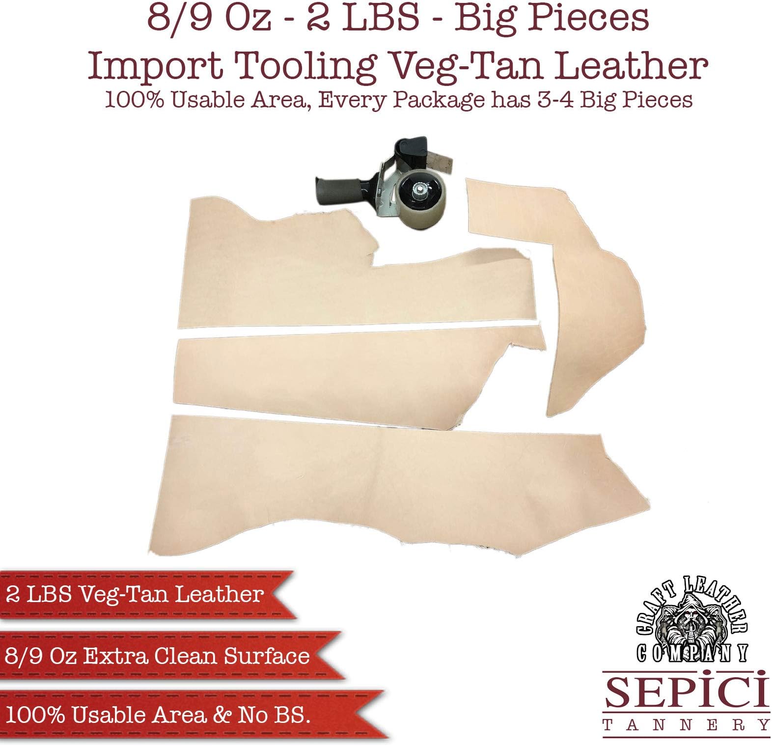 2 LB Leather Scrap Bags Big Pieces (Heavy Weight) - Every Bag has 3-4 Very Big Piece of Leather