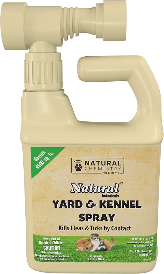 Natural Yard and Kennel Flea & Tick Spray with Convenient Hose End