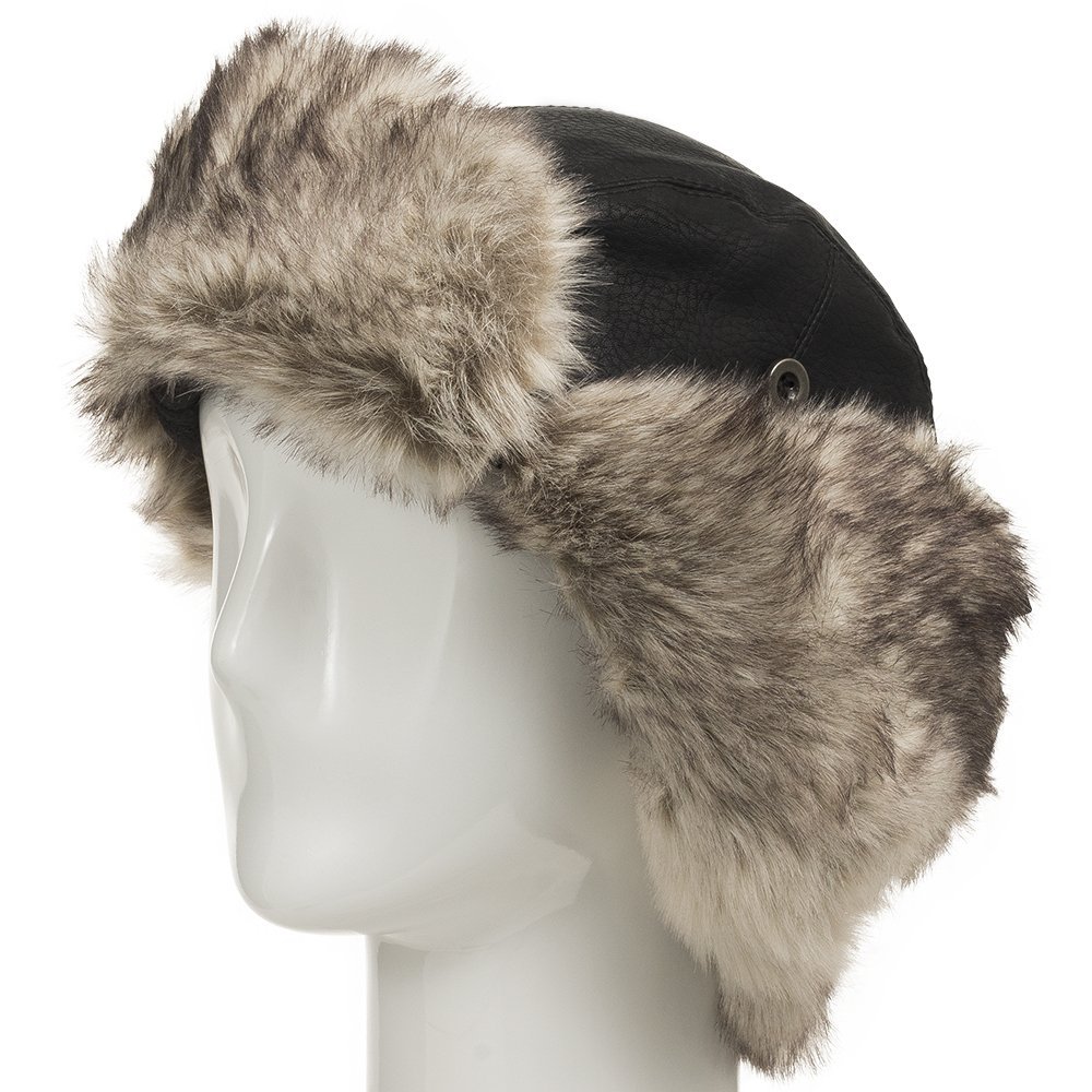 Ultrafino Ushanka Trooper Russian Pilot Aviator Leather Winter Trapper Hat Sizes -