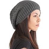Oversized Winter Slouchy Knit Beanie - Mens Warm Fall Hat Womens Dreadlock Cap Large Slouch Tam for Big Heads