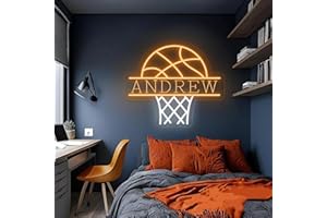 Custom Basketball Hoop Neon Sign for Wall Decor Personalized Name Sport Neons Light Up Playroom Man Cave Sports Birthday Part