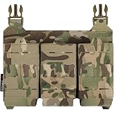 YAKEDA Tactical Placard Triple Magazine Pouch with Quick Release Mag Pouch Insert, UTX Buckles Combined with Chest Mini Rig and Vest