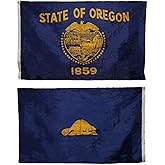 AES 3x5 State of Oregon 3'x5' Double Sided Super Polyester Premium Quality Flag