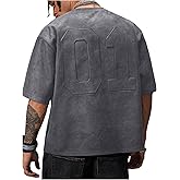 SOLY HUX Men's T-Shirt Vintage Short Sleeve Shirts Summer Punk Hip Hop Tee Tops Streetwear