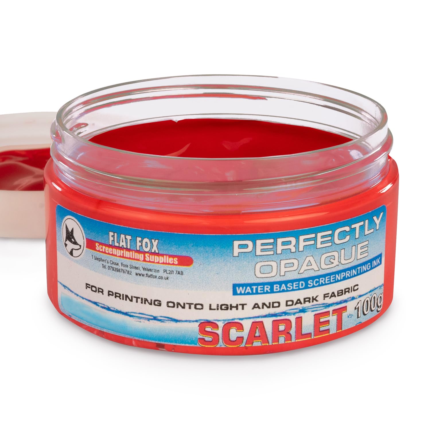 Flat Fox Screen Printing Opaque Water Based Fabric Inks (Scarlet, 100g)…