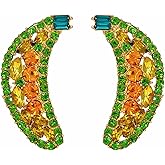 WCRAZYE Crystal Banana Stud Earrings for Women Sparkly Yellow Tropical Fruit Bananas Shape Rhinestone Dangle Drop Earrings Statement Party Vacation Summer Beach Jewelry Gifts