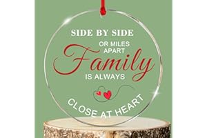 BIGCLOWN Christmas Ornaments 2024-Side by Side Or Miles Apart Family is Always Close at Heart Family Ornaments Christmas Tree Decorations Gifts Acrylic Ornament